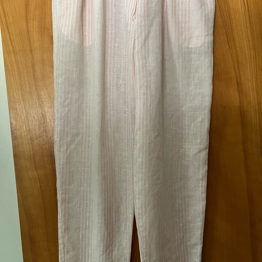 Vintage Jantzen Pink and White Striped Linen Pants